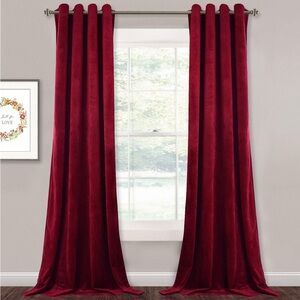 StangH Red Velvet Curtains 96 inches - Bedroom Blackout Grommet Curtains